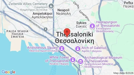 Rooms for rent i Thessaloniki - kort over placeringen