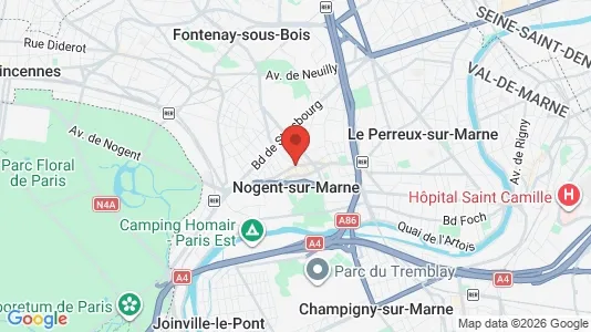 Apartments for rent i Nogent-sur-Marne - kort over placeringen