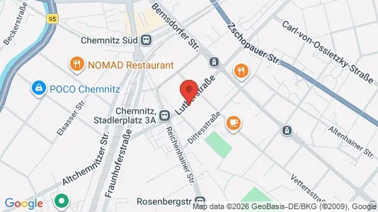 Apartments for rent i Chemnitz - kort over placeringen