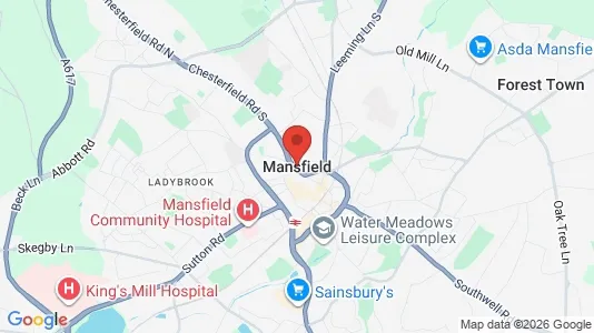 Apartments for rent i Mansfield - Nottinghamshire - kort over placeringen