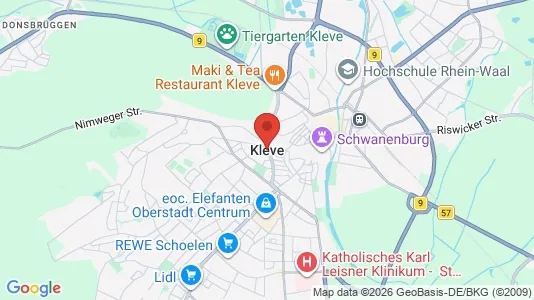 Apartments for rent i Kleve - kort over placeringen
