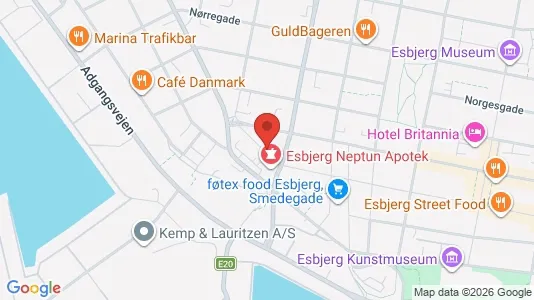 Apartments for rent i Esbjerg Center - kort over placeringen