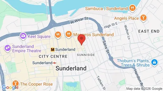 Apartments for rent i Sunderland - Tyne and Wear - kort over placeringen