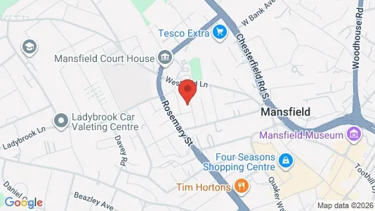Apartments for rent i Mansfield - Nottinghamshire - kort over placeringen