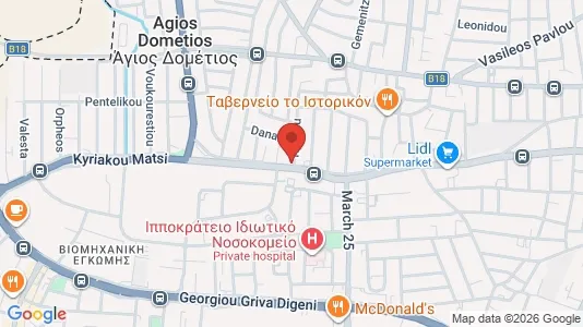 Apartments for rent i Nicosia Agios Dometios - kort over placeringen