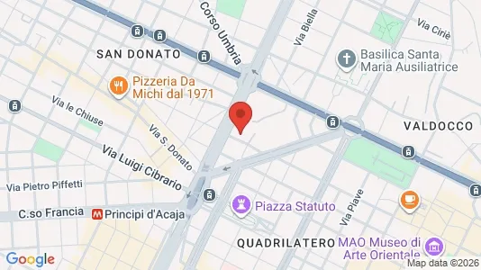 Apartments for rent i Turin - kort over placeringen