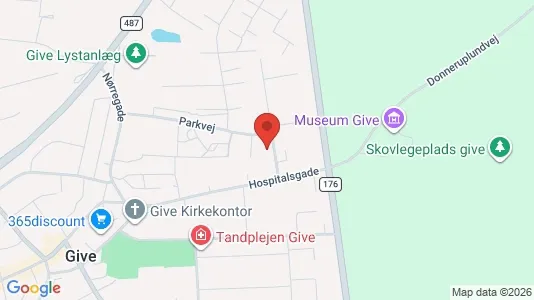 Apartments for rent i Give - kort over placeringen