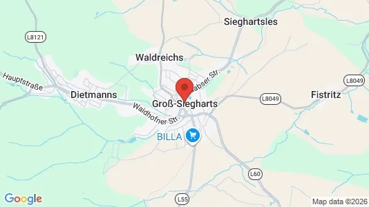 Houses for rent i Groß-Siegharts - kort over placeringen