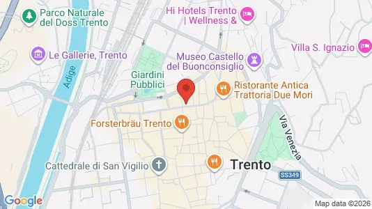 Apartments for rent i Trento - kort over placeringen