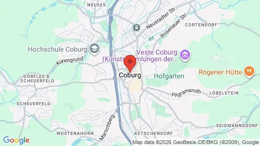 Apartments for rent i Coburg - kort over placeringen