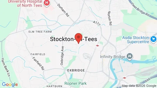 Houses for rent i Stockton-on-Tees - Cleveland - kort over placeringen