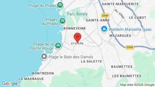 Apartments for rent i Marseille 8ème arrondissement - kort over placeringen