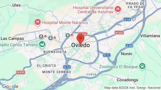 Apartments for rent i Oviedo - kort over placeringen