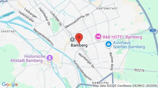 Apartments for rent i Bamberg - kort over placeringen