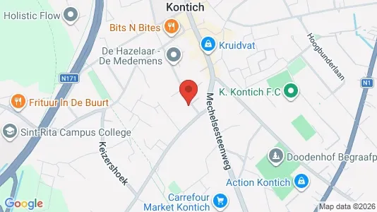 Rooms for rent i Kontich - kort over placeringen