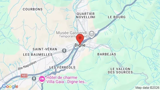 Apartments for rent i Digne-les-Bains - kort over placeringen