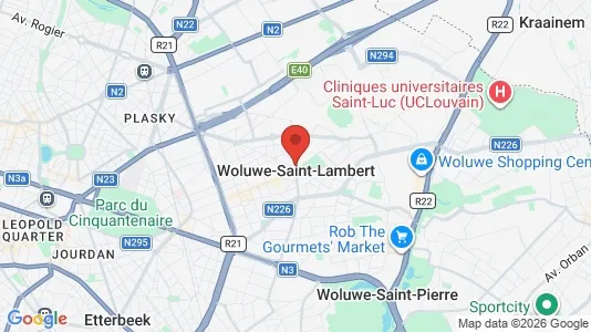 Apartments for rent i Brussels Sint-Lambrechts-Woluwe - kort over placeringen