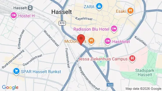 Apartments for rent i Hasselt - kort over placeringen