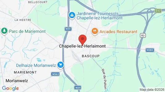 Apartments for rent i Chapelle-lez-Herlaimont - kort over placeringen