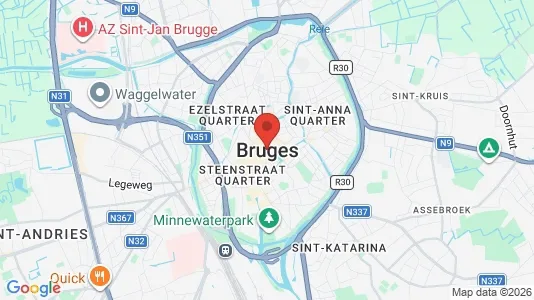 Apartments for rent i Brugge - kort over placeringen