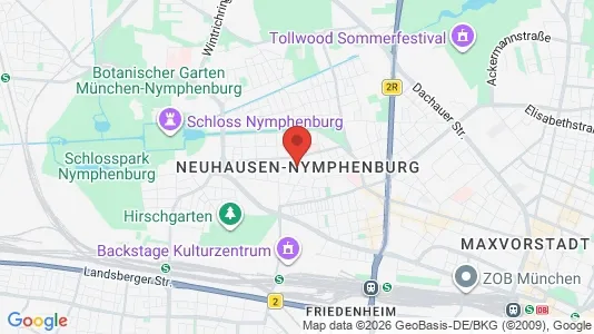 Houses for rent i Munich Neuhausen-Nymphenburg - kort over placeringen