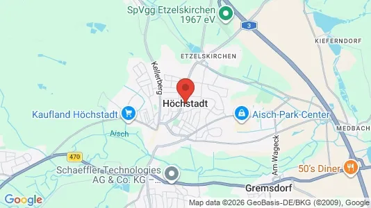 Apartments for rent i Erlangen-Höchstadt - kort over placeringen