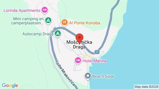 Apartments for rent i Mošćenička Draga - kort over placeringen