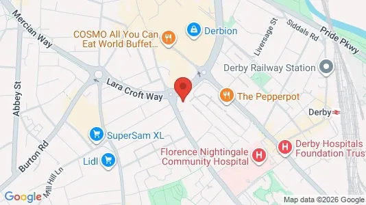 Apartments for rent i Derby - Derbyshire - kort over placeringen