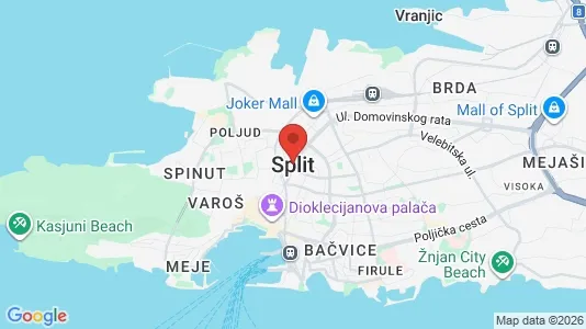 Apartments for rent i Split - kort over placeringen