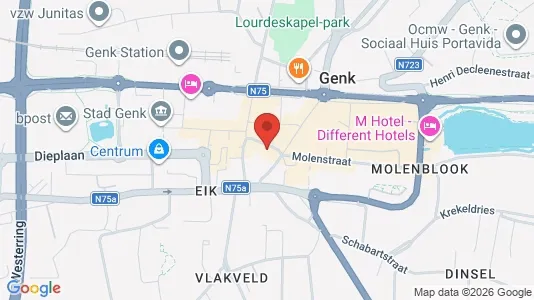 Apartments for rent i Genk - kort over placeringen