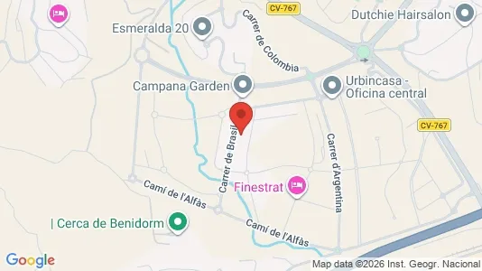 Apartments for rent i Finestrat - kort over placeringen