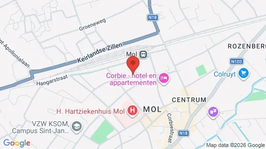 Apartments for rent i Mol - kort over placeringen