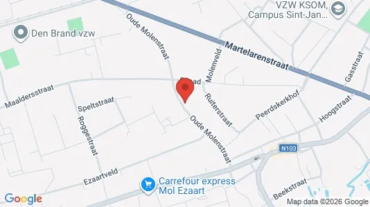 Apartments for rent i Mol - kort over placeringen