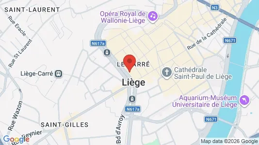Apartments for rent i Luik - kort over placeringen