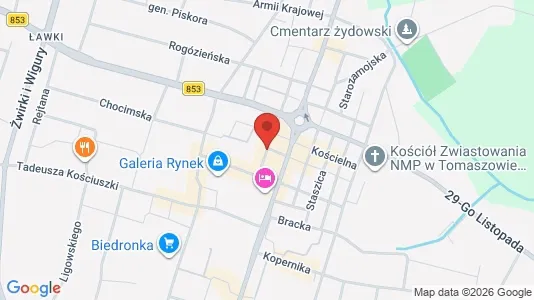 Apartments for rent i Tomaszowski - kort over placeringen