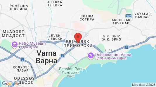 Apartments for rent i Varna Primorski - kort over placeringen