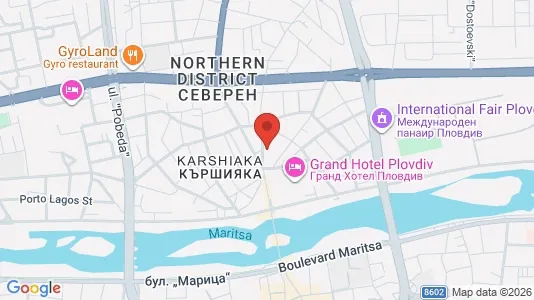 Apartments for rent i Plovdiv - kort over placeringen