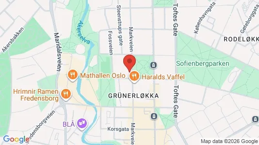Rooms for rent i Oslo Grünerløkka - kort over placeringen