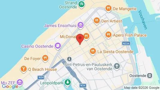 Apartments for rent i Oostende - kort over placeringen