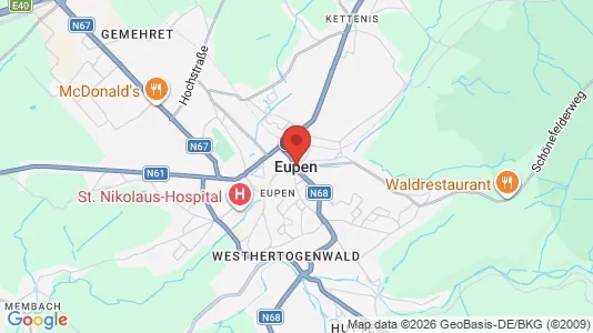 Apartments for rent i Eupen - kort over placeringen
