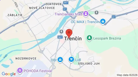 Houses for rent i Trenčín - kort over placeringen