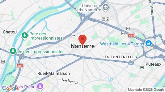 Rooms for rent i Nanterre - kort over placeringen