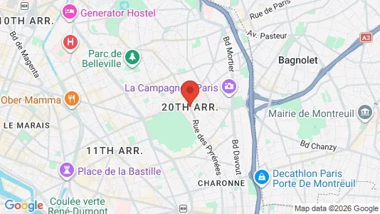Rooms for rent i Paris 20ème arrondissement - kort over placeringen