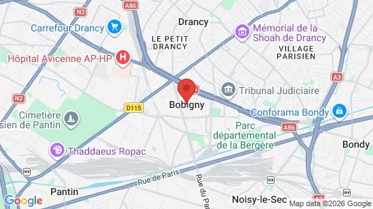 Rooms for rent i Bobigny - kort over placeringen