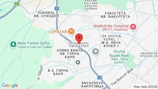 Apartments for rent i Sofia Ovcha kupel - kort over placeringen