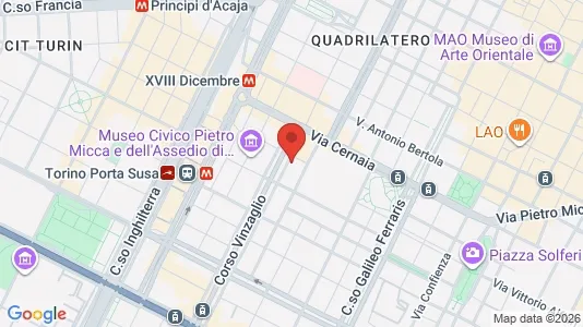 Apartments for rent i Turin - kort over placeringen