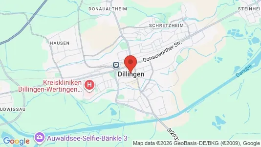 Apartments for rent i Dillingen an der Donau - kort over placeringen