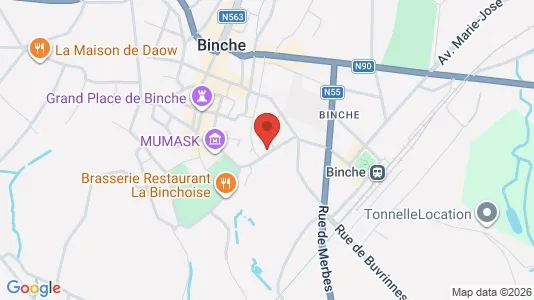 Apartments for rent i Binche - kort over placeringen