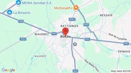 Apartments for rent i Binche - kort over placeringen