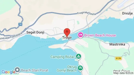Apartments for rent i Trogir - kort over placeringen